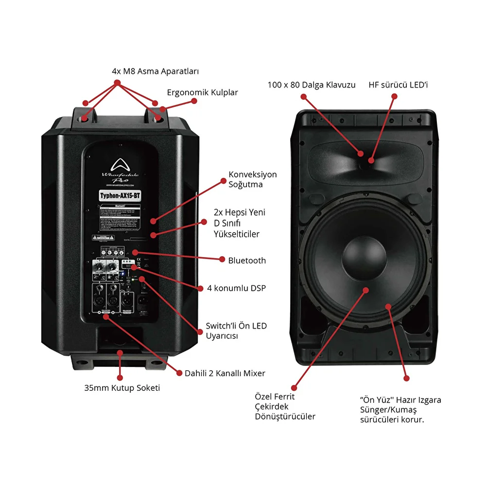 Wharfedale Pro Typhon-AX15-BT Bluetooth  Hoparlör