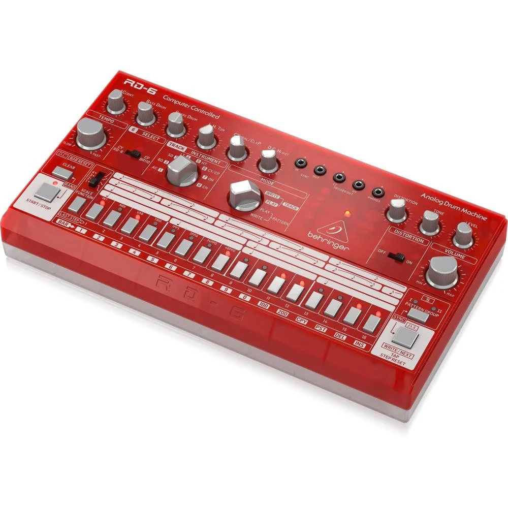 BEHRINGER RD-6-SB RHYTHM DESIGNER Analog Davul Makinesi (Transparan Kırmızı)