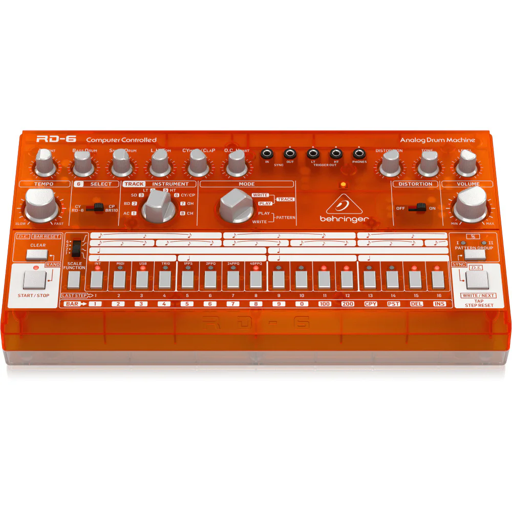 BEHRINGER RD-6-TG RHYTHM DESIGNER Analog Davul Makinesi (Turuncu)