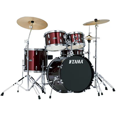 TAMA SG50H6C-WR - Stagestar Wine Red 5 Parça (20B/10T/12T/14F/14S) Aksamlı & Zilli Akustik Davul Seti