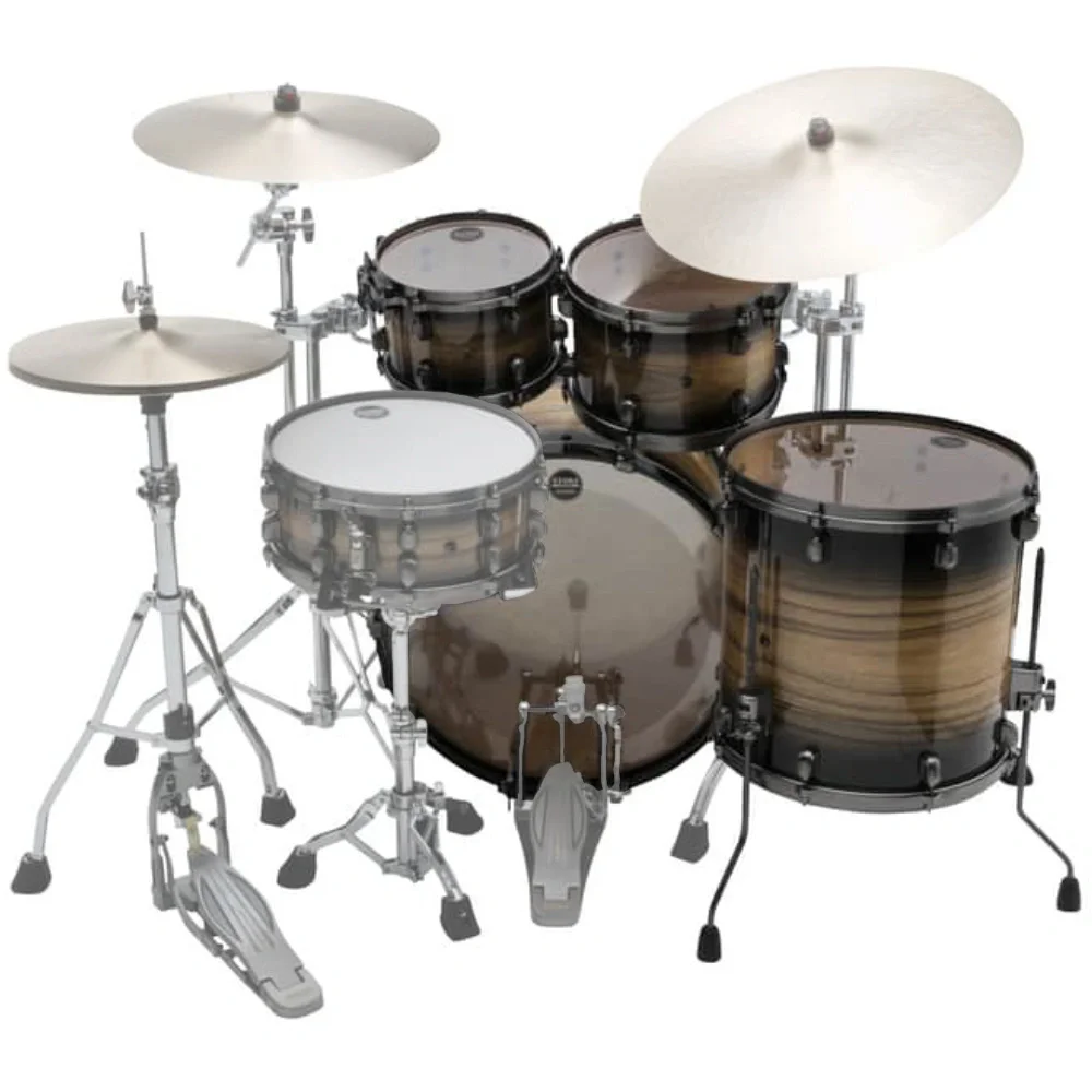 TAMA ME42TZUSL-NWB - Starclassic Maple Exotic w/ Smoked Black Nickel Hardware Natural Pacific Walnut Burst 4 Parça (22B/10T/12T/16F) Akustik Davul Seti