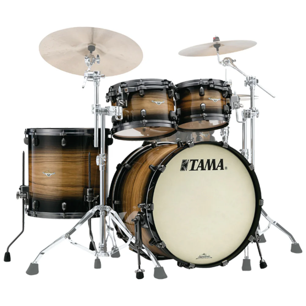 TAMA ME42TZSL-NWB - Starclassic Maple Exotic w/ Chrome Hardware Natural Pacific Walnut Burst 4 Parça (22B/10T/12T/16F) Akustik Davul Seti