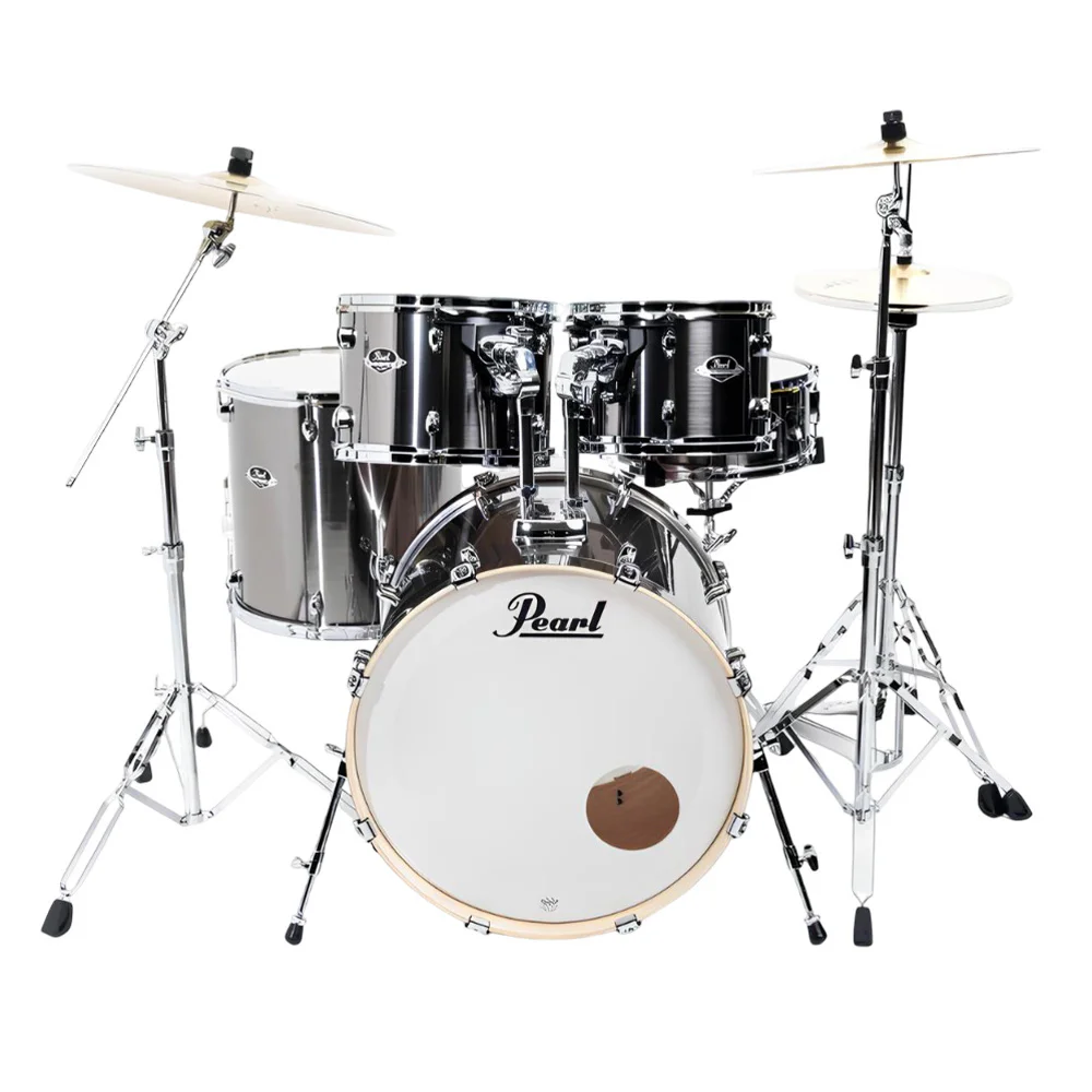 PEARL EXX725BR/C21 Export EXX Smokey Chrome 5 Parça (22B/12T/13T/16F/14S) Aksamlı ve Zilli Akustik Davul Seti