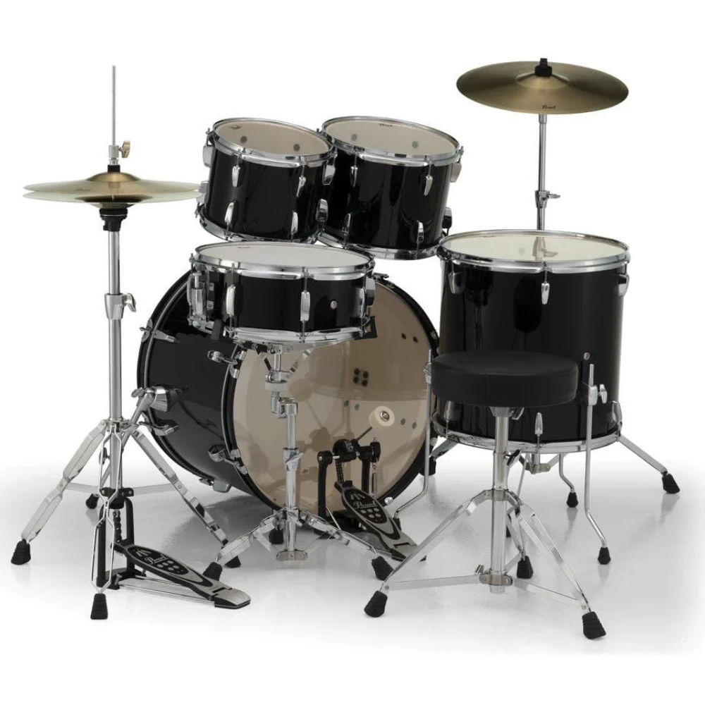 PEARL RS525SC/C31 Roadshow Jet Black 5 Parça (22B/10T/12T/16F/14S)Aksamlı ve Zilli Akustik Davul Seti