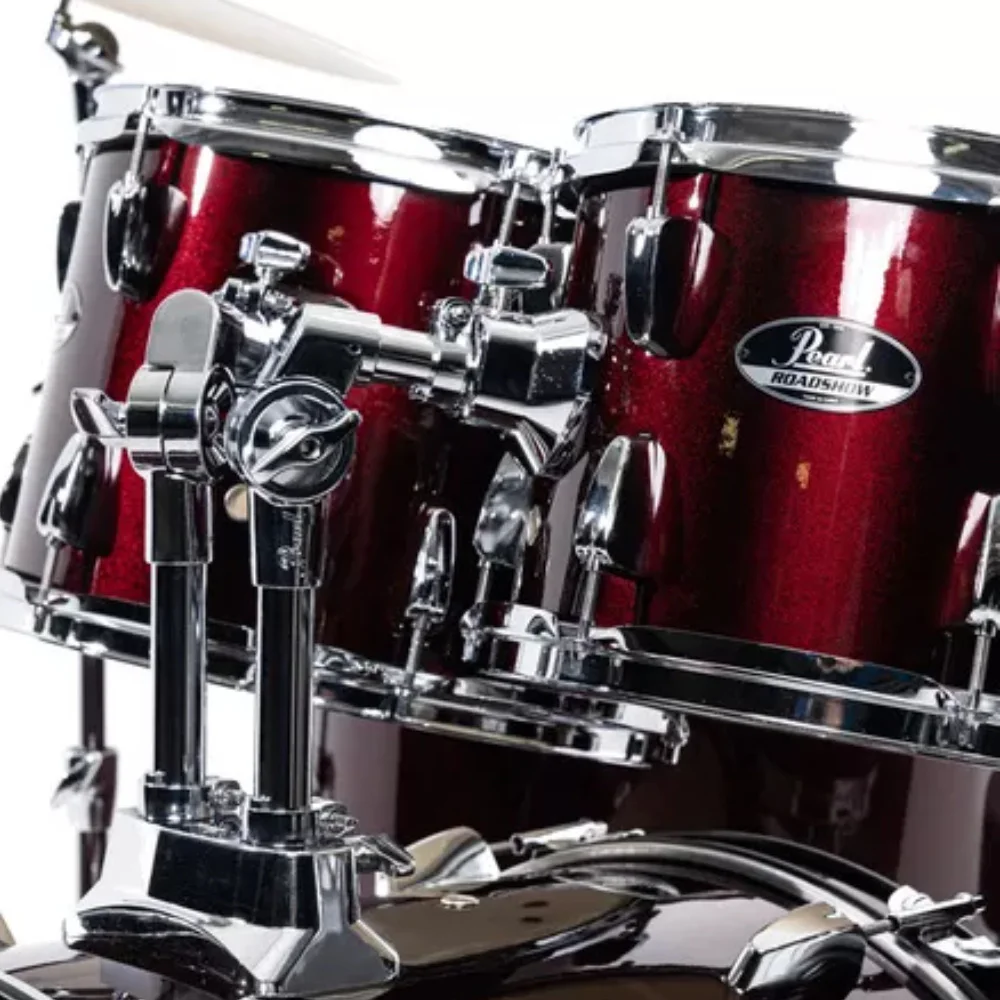 PEARL RS525SC/C91 Roadshow Wine Red 5 Parça (22B/10T/12T/16F/14S) Aksamlı ve Sabian Solar Zilli Akustik Davul Seti