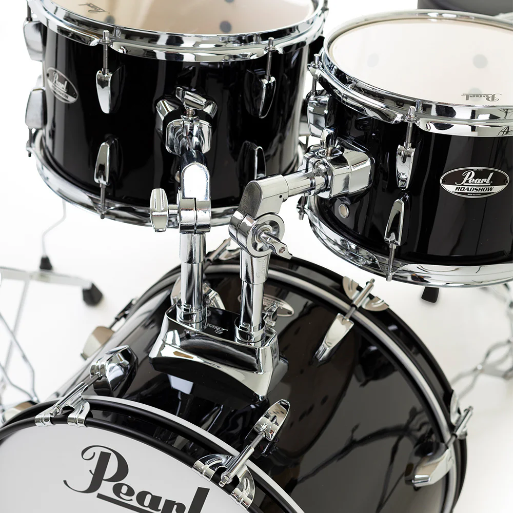 PEARL RS585C/C31 Roadshow Jet Black 5 Parça (18B/10T/12T/14F/13S) Aksamlı ve Sabian Solar Zil Setli Akustik Davul Seti