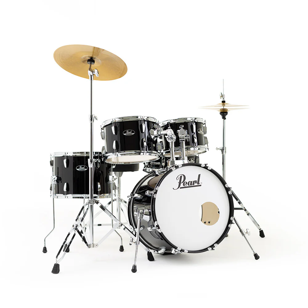 PEARL RS585C/C31 Roadshow Jet Black 5 Parça (18B/10T/12T/14F/13S) Aksamlı ve Sabian Solar Zil Setli Akustik Davul Seti