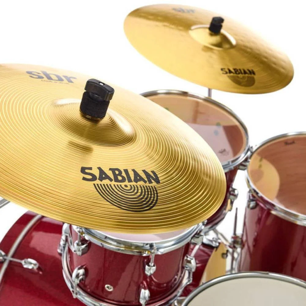PEARL EXX705NBR/C704 - Export Black Cherry Glitter 5 Parça (20B/10T/12T/14F/14S) Aksamlı & Zilli Akustik Davul Seti