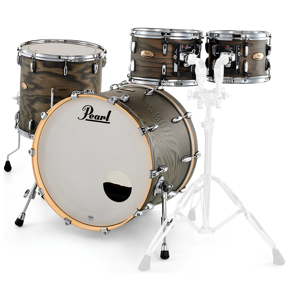 PEARL STS924XSP/C852 Session Studio Select Black Satin Ash 4 Parça (22B/10T/12T/16F) Akustik Davul Seti