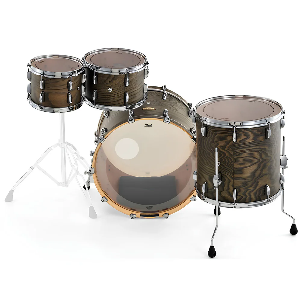 PEARL STS924XSP/C852 Session Studio Select Black Satin Ash 4 Parça (22B/10T/12T/16F) Akustik Davul Seti