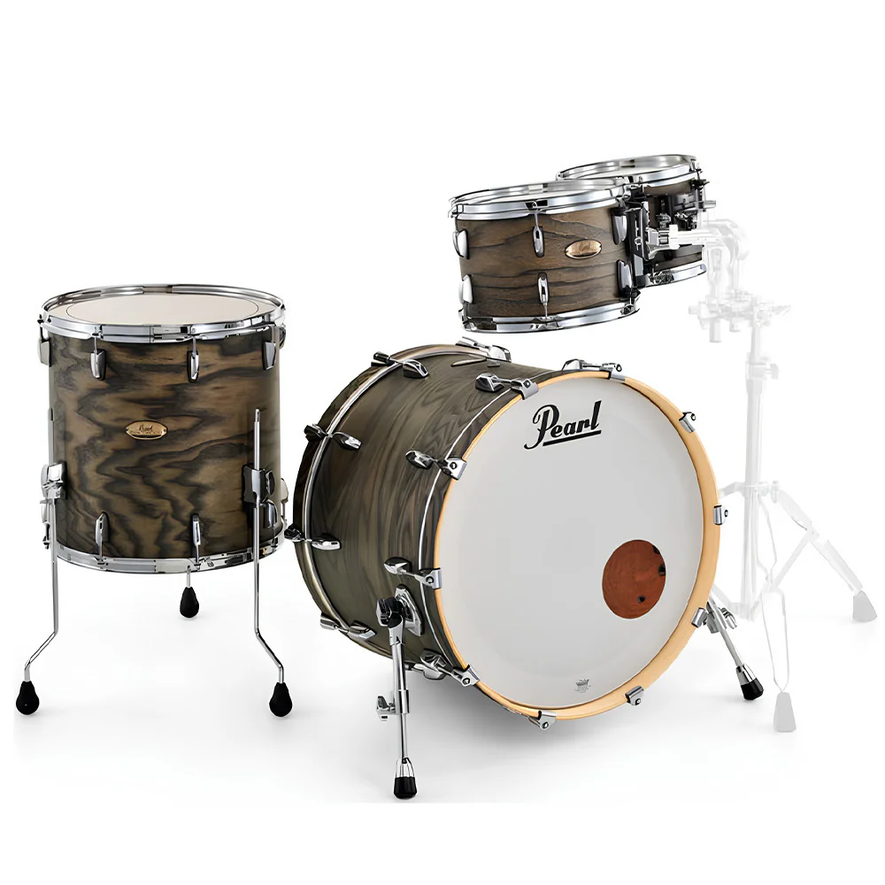 PEARL STS924XSP/C852 Session Studio Select Black Satin Ash 4 Parça (22B/10T/12T/16F) Akustik Davul Seti