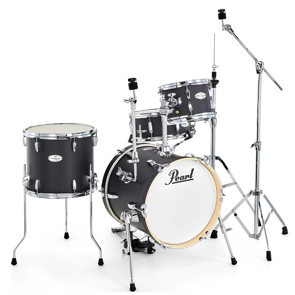 PEARL MT564/C-D752 Midtown Serisi Matte Black 4 Parça (16B/10T/13F/13S) Akustik Davul Seti
