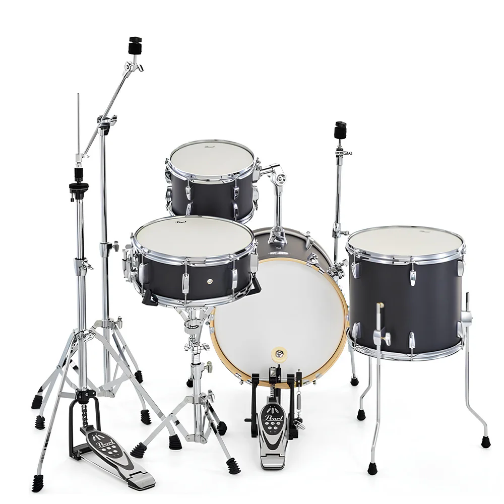 PEARL MT564/C-D752 Midtown Serisi Matte Black 4 Parça (16B/10T/13F/13S) Akustik Davul Seti