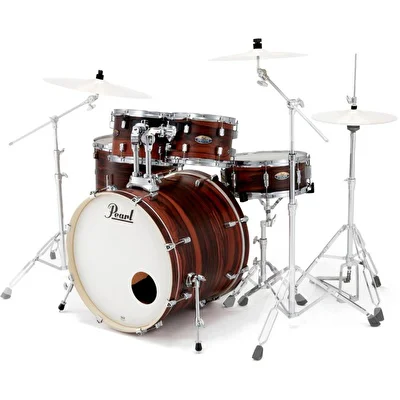 PEARL DMP925S/C828 Decade Maple Mat Koyu Ceviz 5 Parça (22B/10T/12T/16F/14T) Aksamlı Akustik Davul Seti