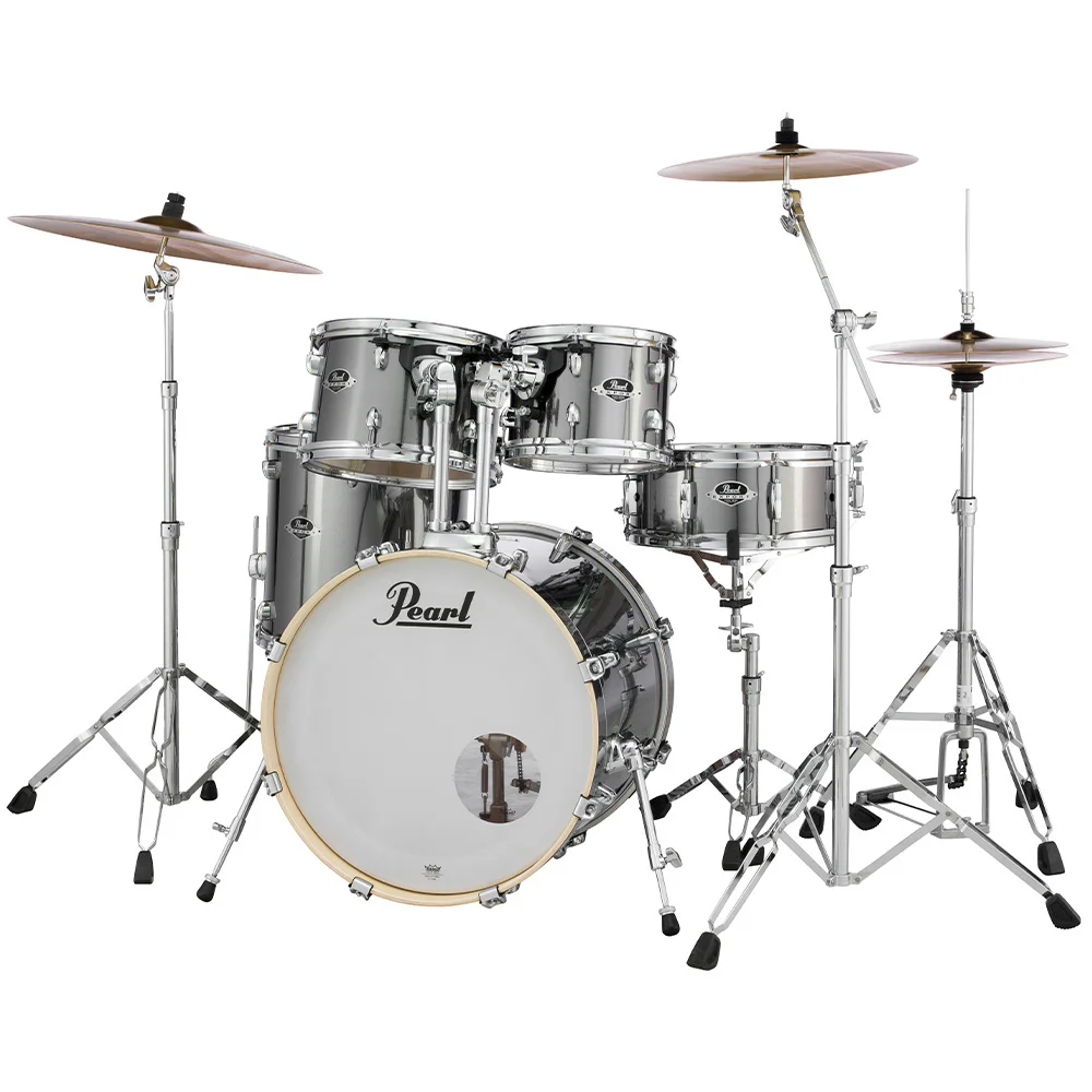 PEARL EXX705NBR/C21 Export EXX Smokey Chrome 5 Parça (20B/10T/12T/14F/14S) Aksamlı ve Zilli Akustik Davul Seti