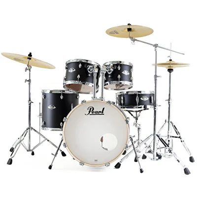 PEARL EXX705NBR/C761 Export EXX Satin Shadow Black 5 Parça (20B/10T/12T/14F/14S) Aksamlı ve Zilli Akustik Davul Seti
