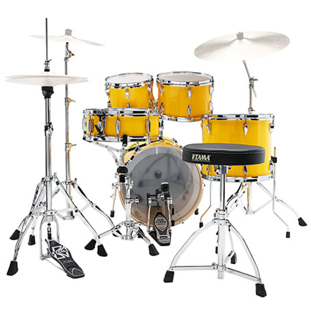 TAMA IP58H6W-ELY - Imperialstar Electric Yellow 5 Parça (18B/10T/12T/14F/14S) Aksamlı Akustik Davul Seti