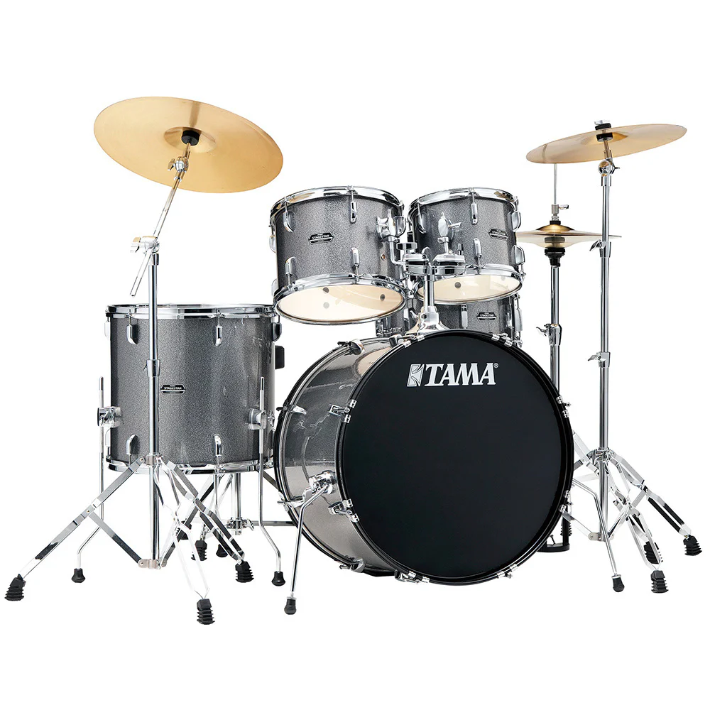 TAMA ST50H6C-CSS Stagestar Cosmic Silver Sparkle 5 Parça (20B/10T/12T/14F/14S) Aksamlı ve Zilli Akustik Davul Seti