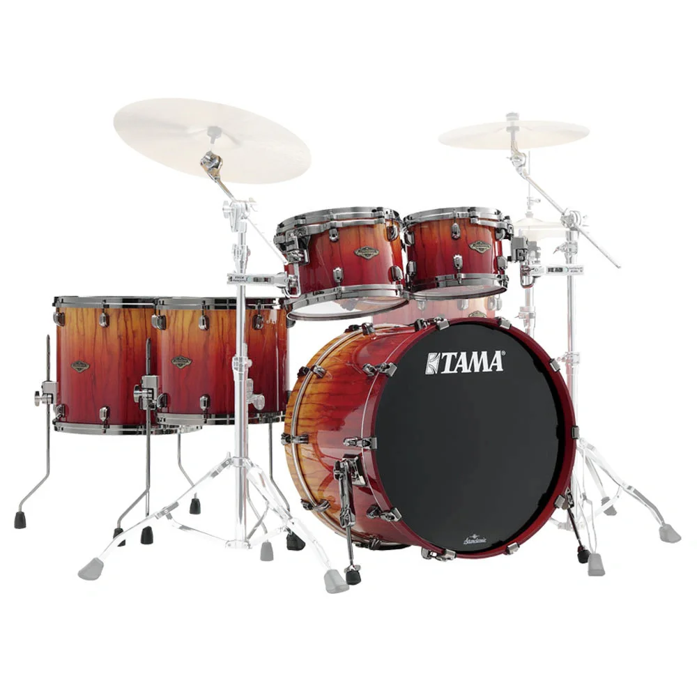 TAMA WBS52RZBBS-VBF Starclassic Walnut/Birch Vermilion Bosse Fonce Fade 5 Parça (22B/10T/12T/14F/16F) Akustik Davul Seti