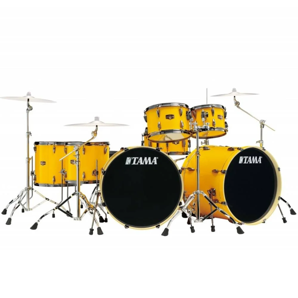 TAMA IP72ZH9WBN-ELY - Imperialstar Electric Yellow 7 Parça (22B/22B/10T/12T/14F/16F/14S) Limited Edition Inspired by Lars Ulrich Akustik Davul Seti