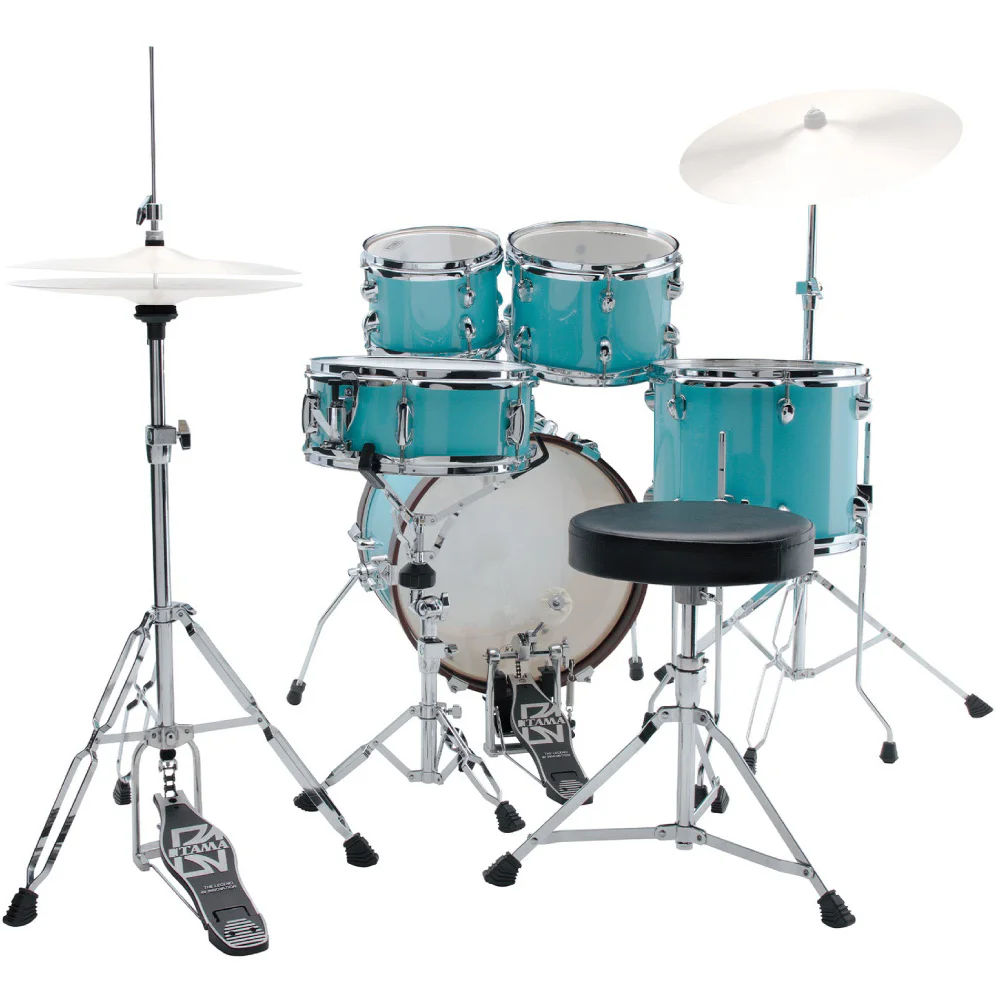 TAMA LJK56H5-AQB Club-JAM Aqua Blue 5 Parça (16B/8T/10T/12F/12S) Sınırlı Üretim Akustik Davul Seti