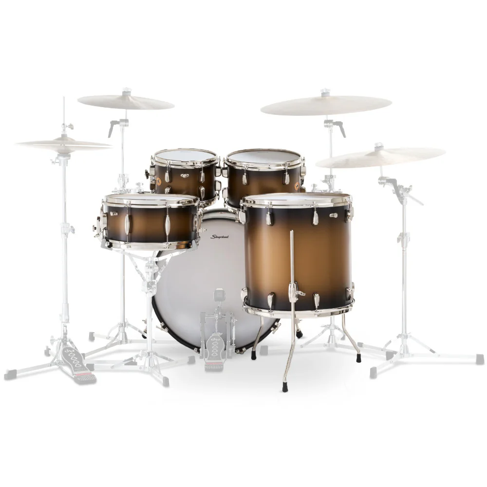 SLINGERLAND Radio King Outfit Black & Gold Lacquer 5 Parça (22B/10T/12T/16F/14S) Akustik Davul Seti