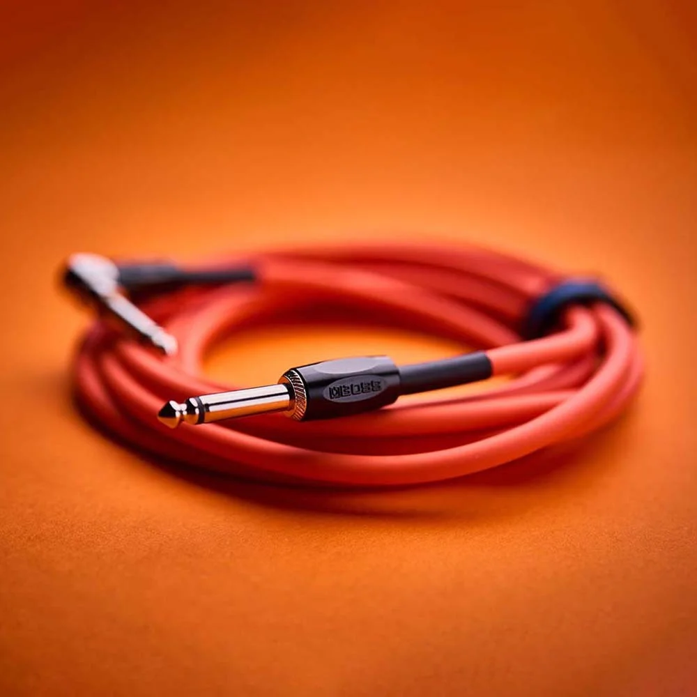 BOSS BIC-10A-OR Düz/L Uç 3 Metre Turuncu Enstrüman Kablosu