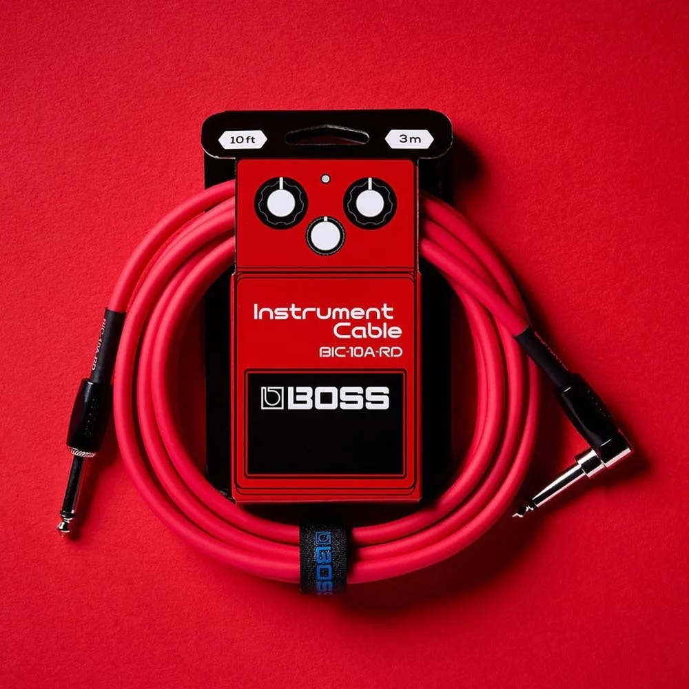 BOSS BIC-10A-RD Düz/L Uç 3 Metre Kırmızı Enstrüman Kablosu