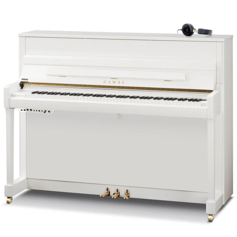 KAWAI K-200 ATX4 WH/P Parlak Beyaz 114 CM Silent Duvar Piyanosu