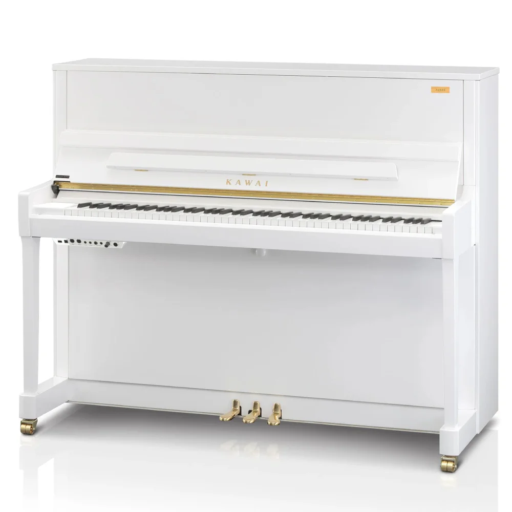 KAWAI K-300 AR2 WH/P AURES / 122 cm Hibrit Parlak Beyaz Duvar Piyanosu