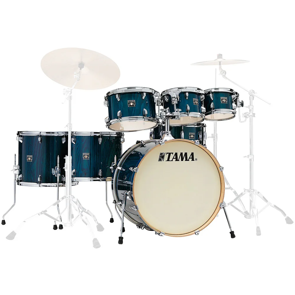 Tama CL72RSP-GHP Superstar Classic Gloss Sapphire Lacebark Pine 7 Parça (22B/8T/10T/12T/14F/16F/14S) Akustik Davul Seti