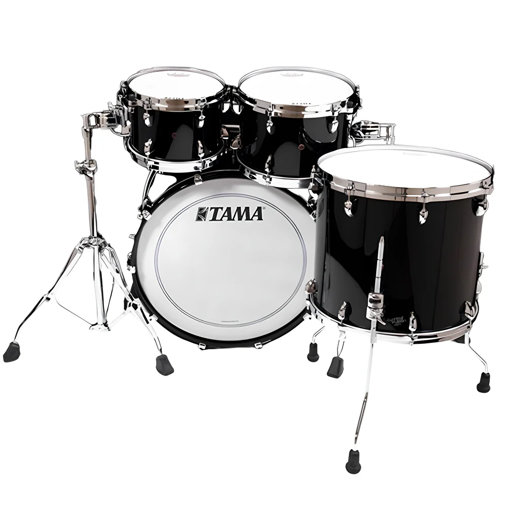 TAMA TW42RZS-PBK STAR Walnut Piano Black 4 Parça (22B/10T/12T/16F) Akustik Davul Seti