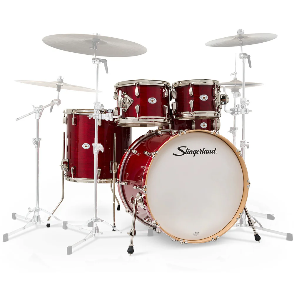 SLINGERLAND Studio King Outfit Royal Crimson Lacquer 5 Parça (22B/10T/12T/16F/14S) Akustik Davul Seti