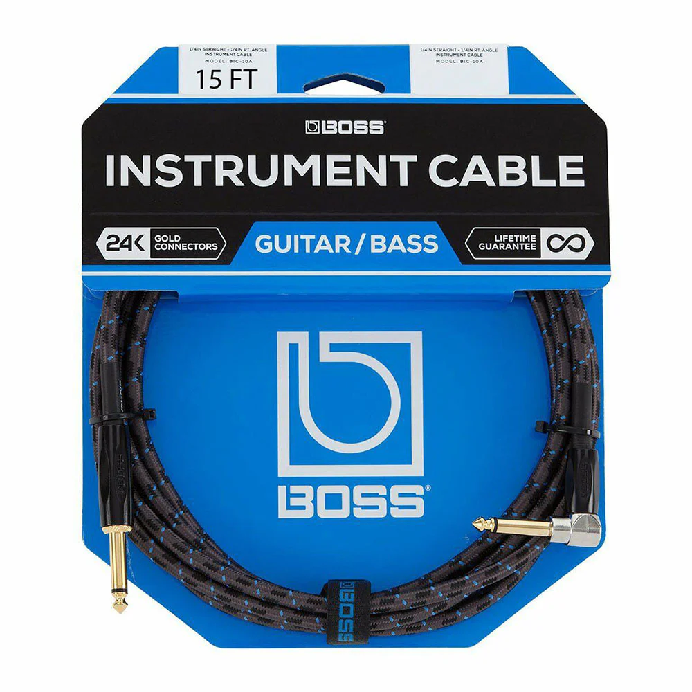 BOSS BIC-15A Düz/L Uç 4.5 Metre Gri Enstrüman Kablosu