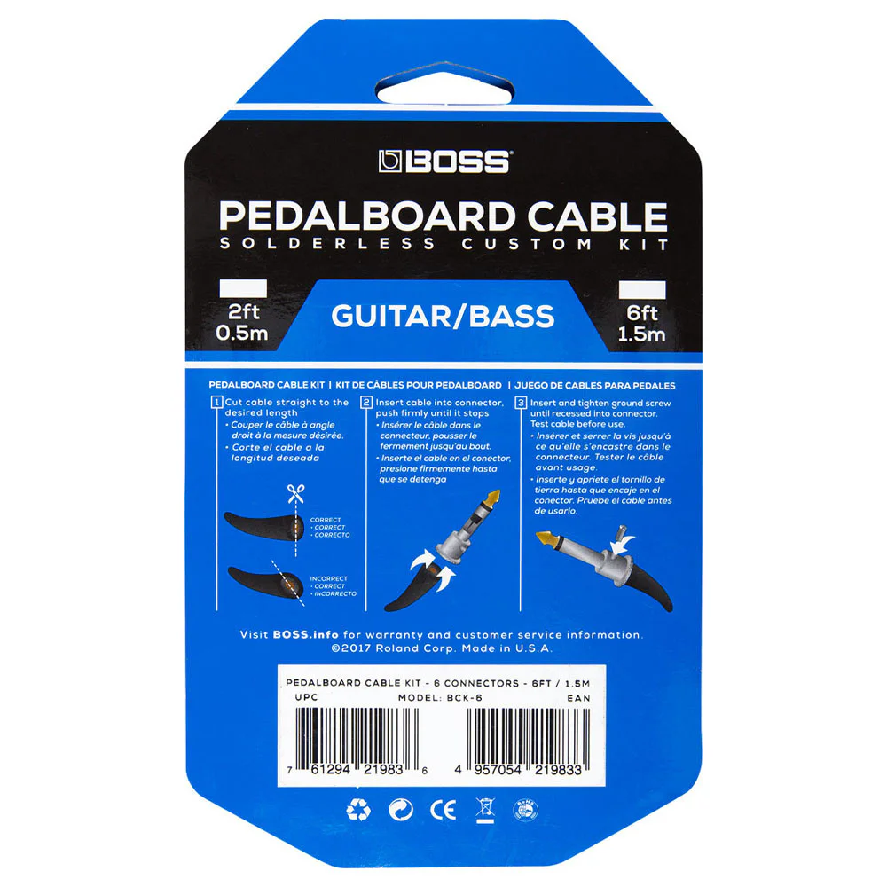 BOSS BCK-6 6 Konnektör 1.8m Pedalboard Kablo Seti