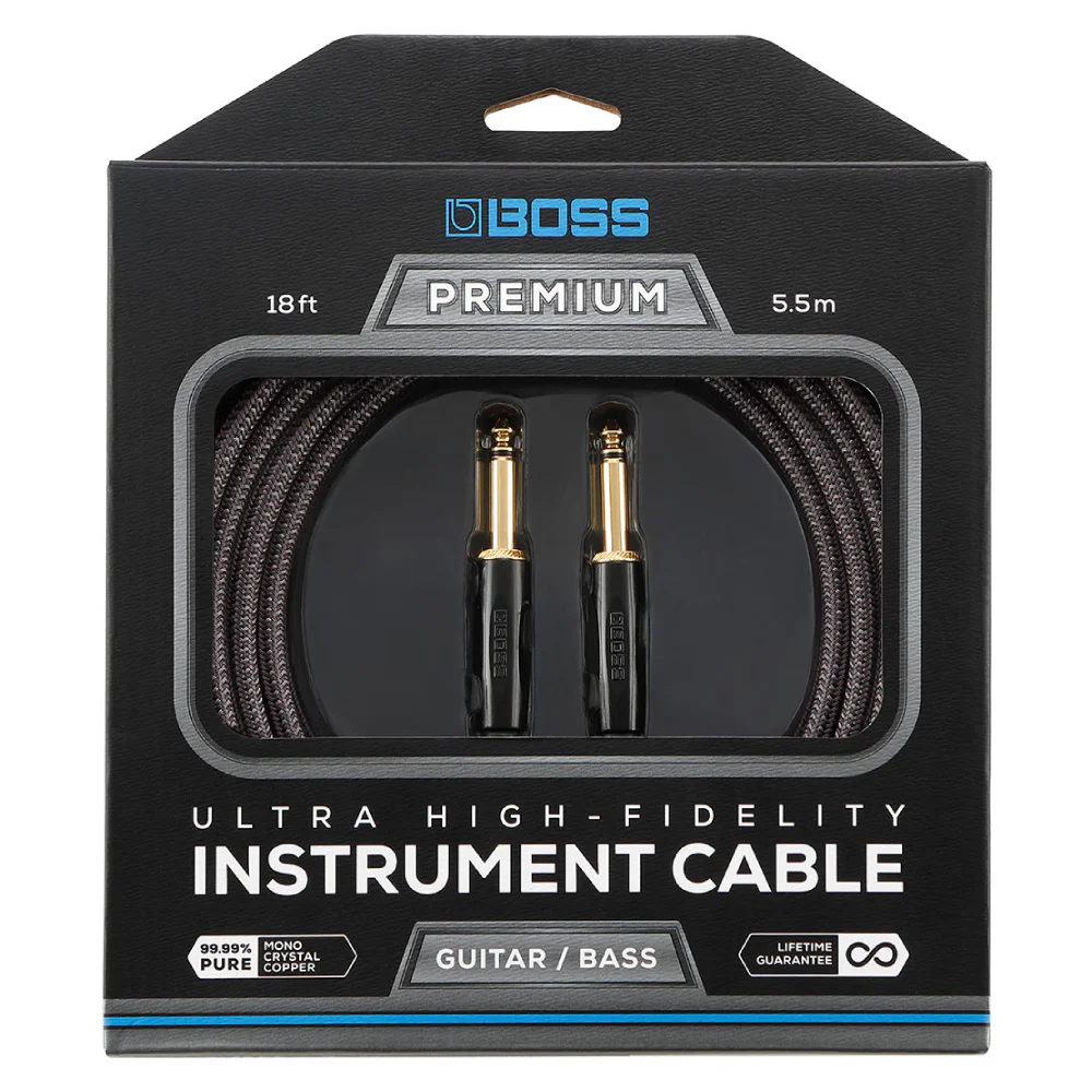 BOSS BIC-P10 Premium 3 Metre Gri Enstrüman Kablosu