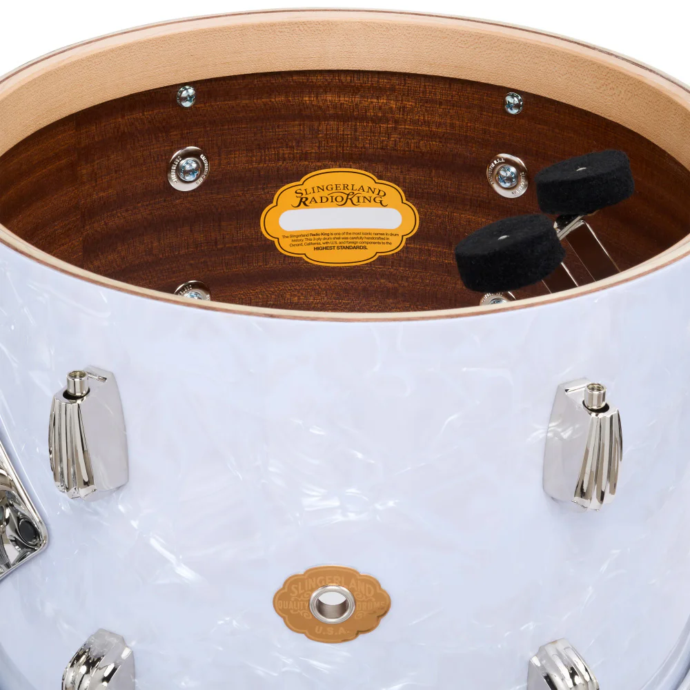 SLINGERLAND Radio King Outfit White Marine Pearl Wrap 4 Parça (20B/12T/14F/14S) Akustik Davul Seti