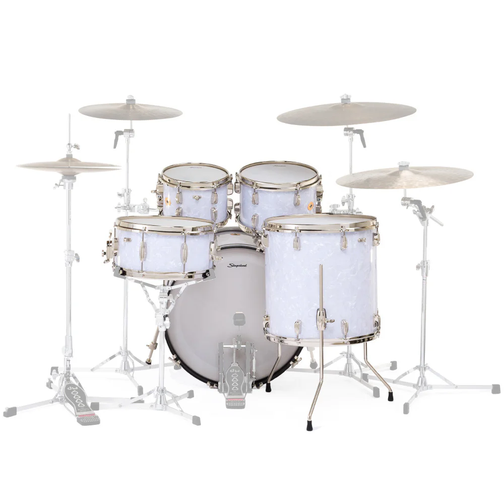 SLINGERLAND Radio King Outfit White Marine Pearl Wrap 5 Parça (22B/10T/12T/16F/14S) Akustik Davul Seti