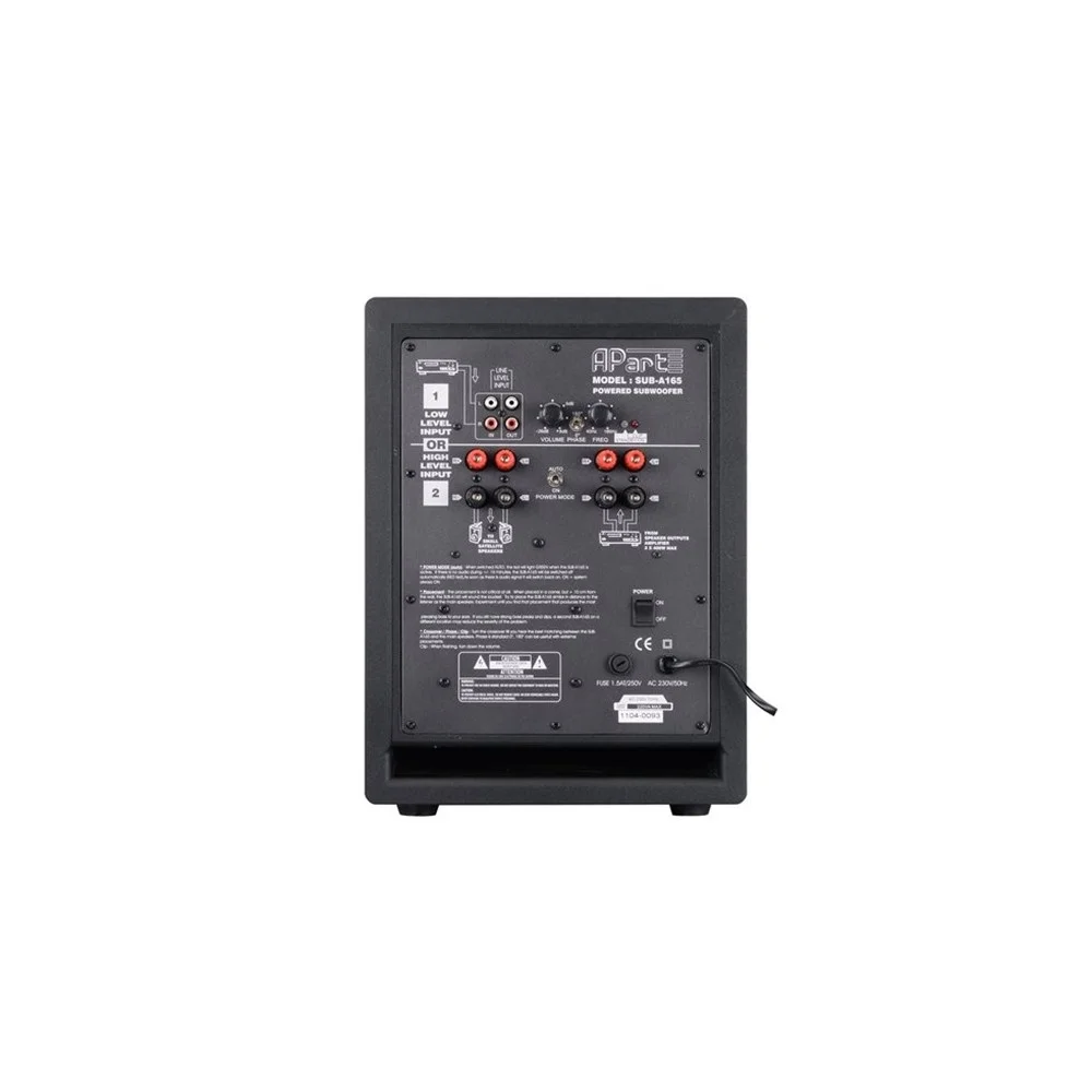 Apart Sub A165 8" Aktif Subwoofer Hoparlör 140W Black
