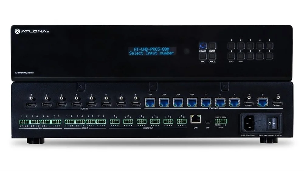 Atlona Atuhdpro388M 4K/Ultrahd 8X10 Hdmı Hdbaset Hibrid Matrix Switcher