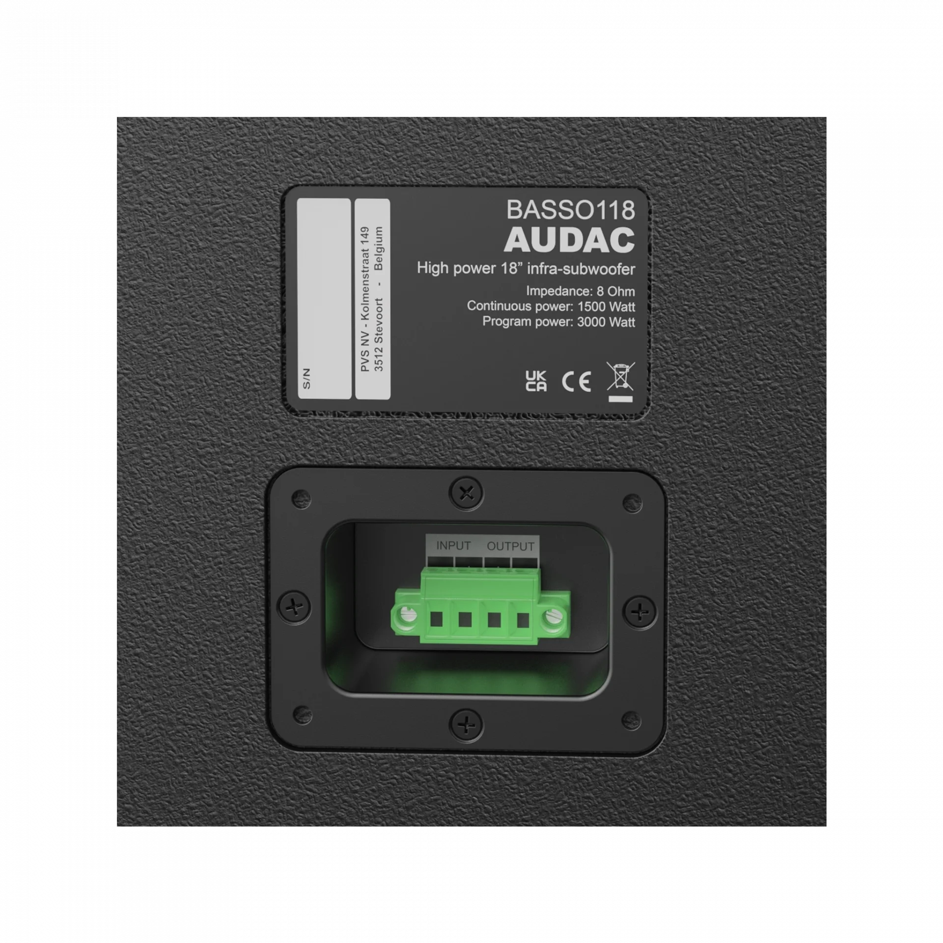 Audac BASSO-118 18" Pasif Infra-Subwoofer 3000W 131 dB SPL (Siyah)