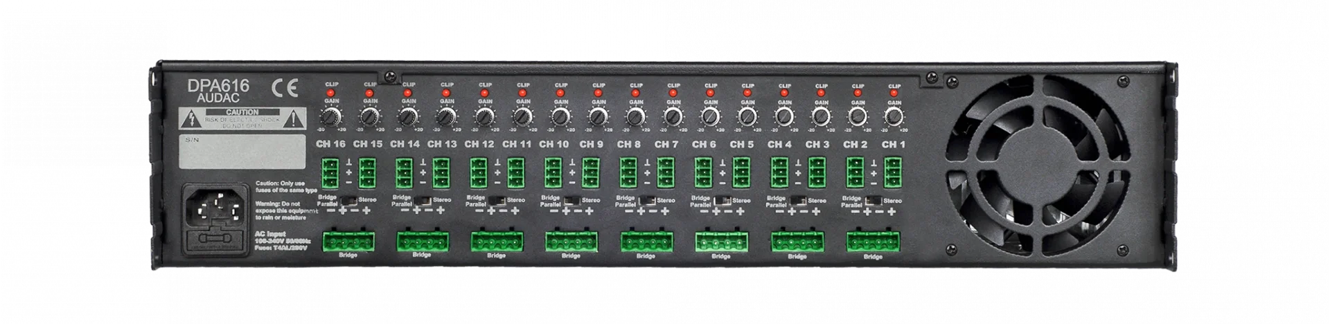 Audac DPA616 16-kanal  Power Amplifikatör 16x60W