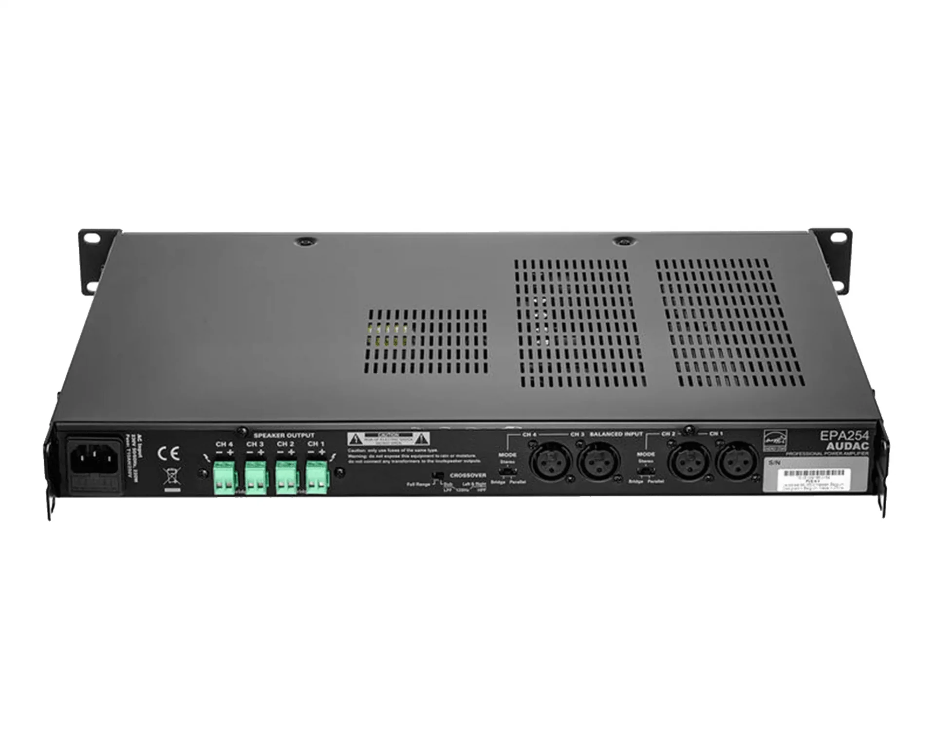 Audac EPA254 Quad Power Amplifikatör 4x250W/4-ohm - crossover