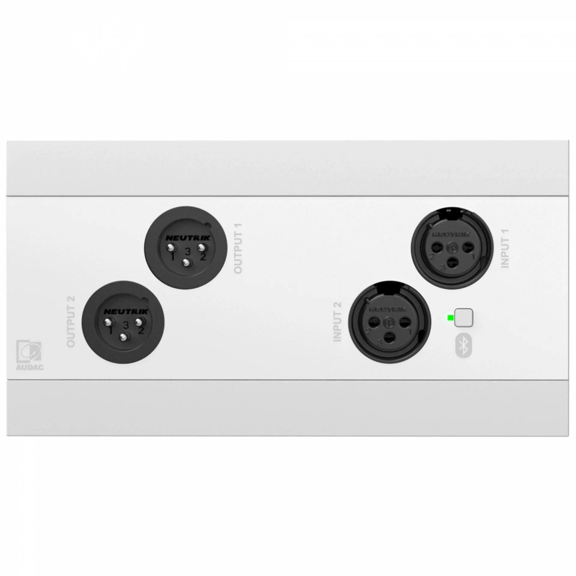 Audac NWP222 Network in- &amp; output panel - 2 x XLR in- &amp; out + BT (4 x 2 CH)
