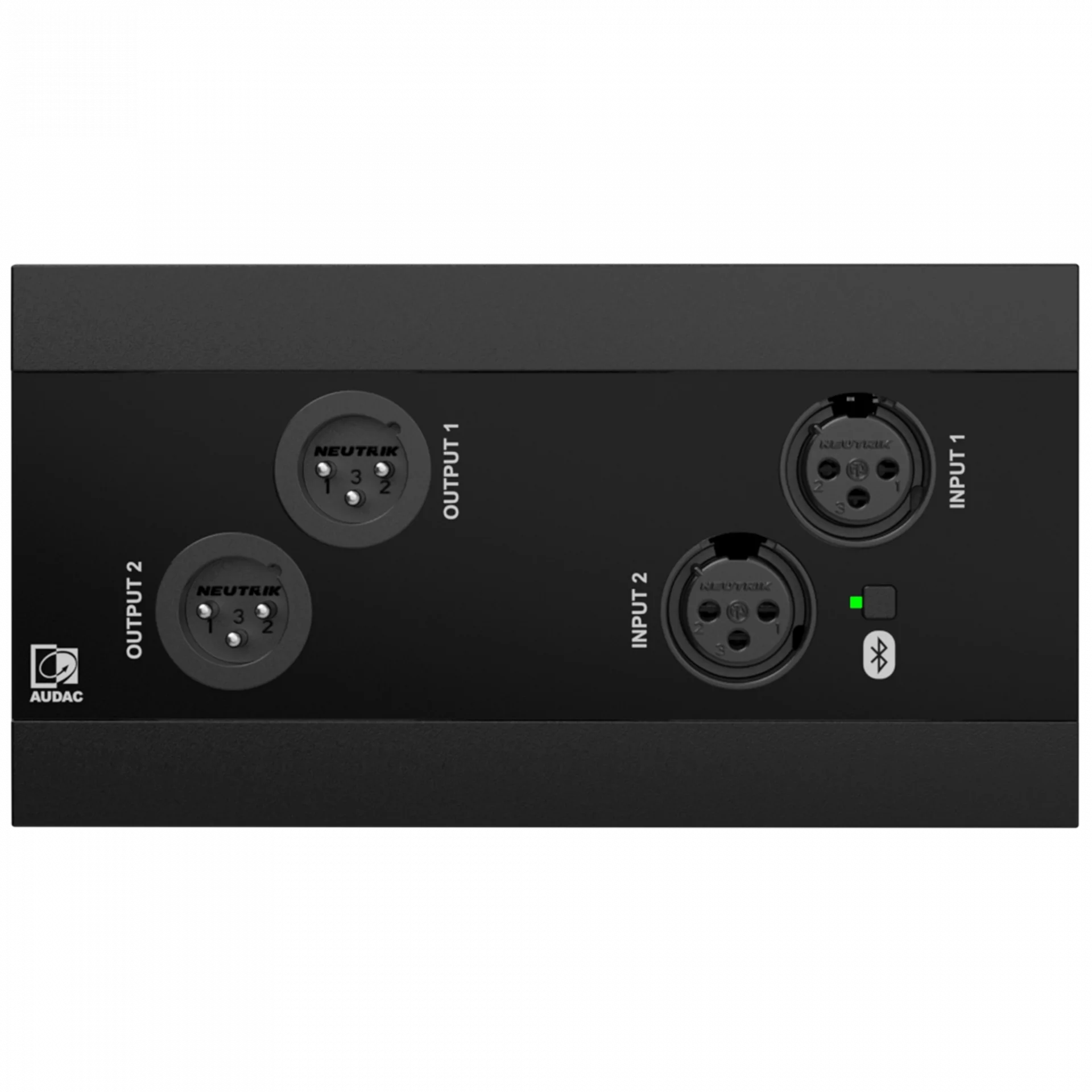 Audac NWP222 Network in- &amp; output panel - 2 x XLR in- &amp; out + BT (4 x 2 CH)