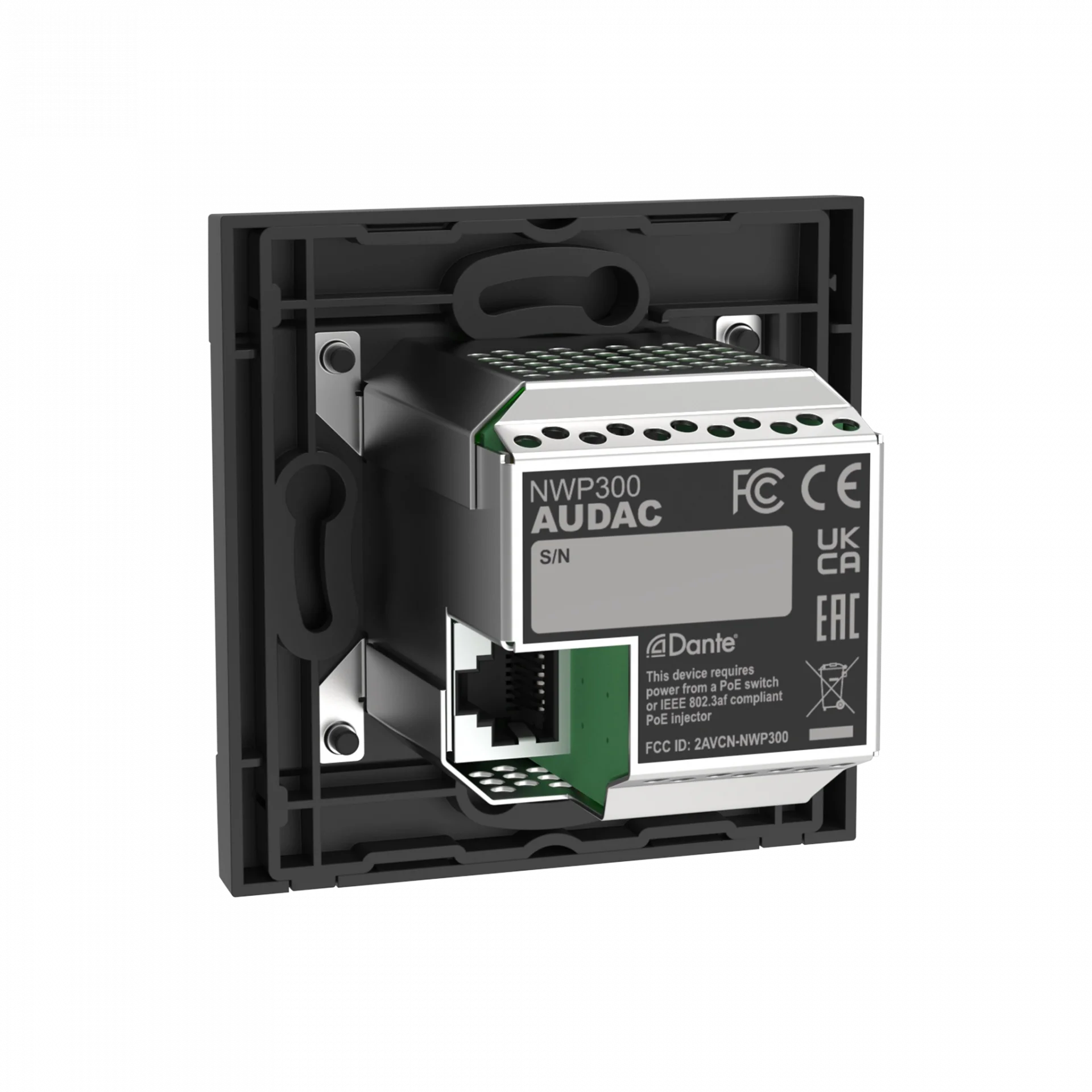 Audac NWP300/B Network input panel - BT + 3,5 mm jack (4 CH)