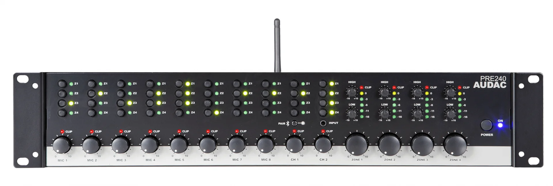 Audac PRE240 | 4-zone 10-kanal Stereo Preamplifier Mixer | Bluetooth 4.2