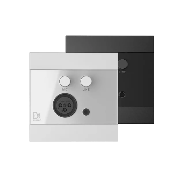 Audac WP210/B Universal wall panel - Microphone & line input - 80 x 80 mm