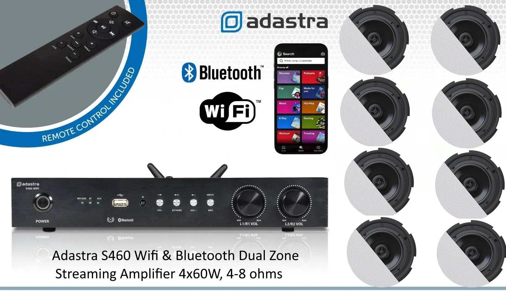 Audac PA-Set-02 Hazır Ses Sistemi, Wifi Müzik / Cepten Kontrol