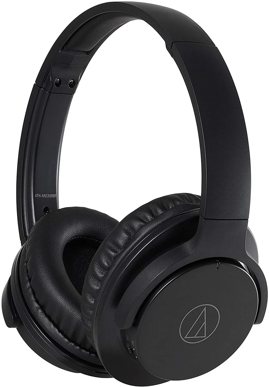 Audio Technica ATH-ANC500BTBK Wireless Noise-Cancelling Headphones, Bluetooth 4.2, BLACK